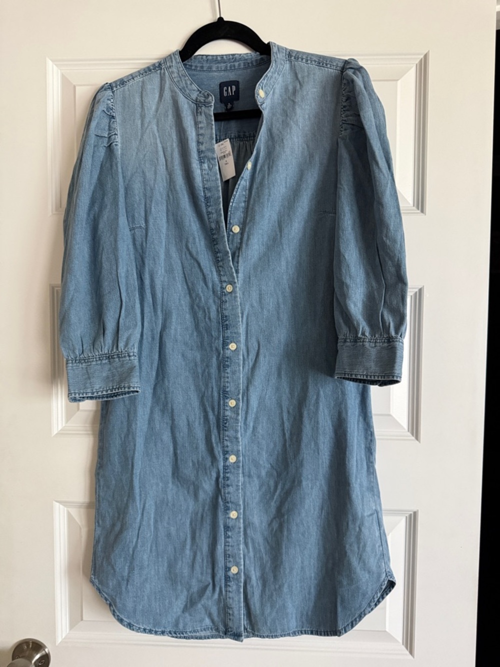 GAP Light Wash Chambray Button-Front Dress